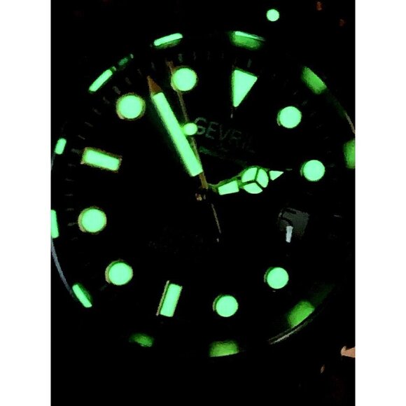 Gevril Men's Watch 4854B Wall Street Swiss Automatic Diver Blue Dial Gold 43mm - Picture 8 of 15